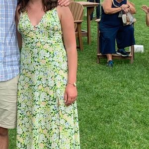 Urban Outfitters Neon Floral Midi Dress